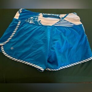 Lululemon Athletica Blue and White Athletic Shorts